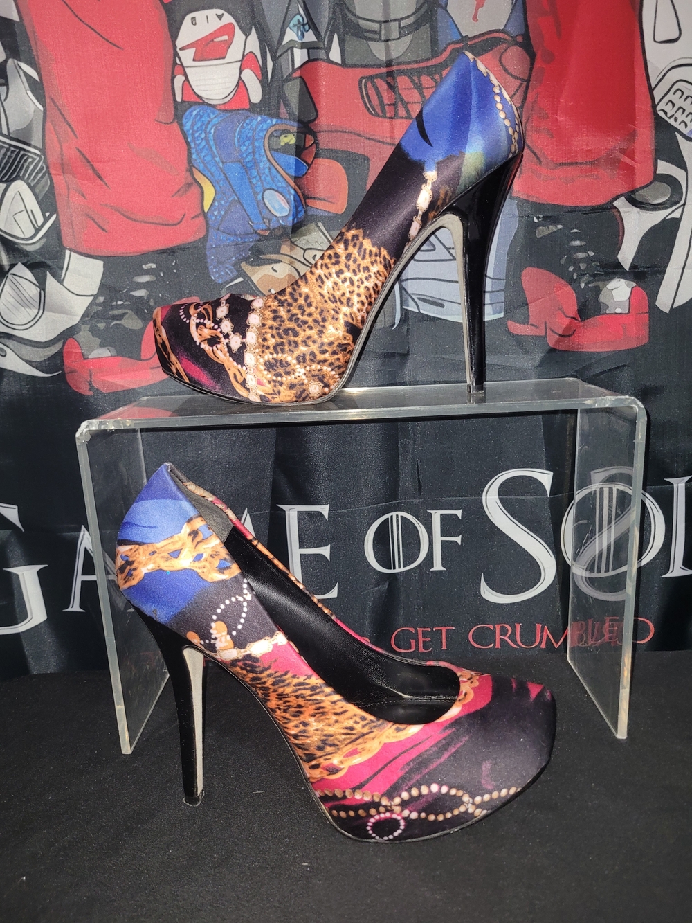 Aldo Multicolor Leopard & Blue Platform Stiletto Pumps